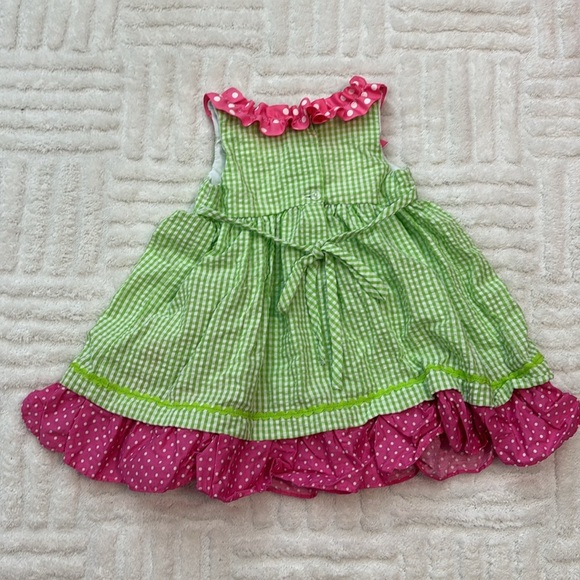 Rare Editions Gingham & Polka Dot Flamingo Summer Dress - Picture 4 of 4